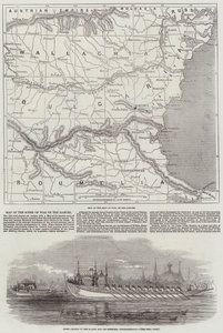 Mapa de la Escena de la Guerra en el Danubio